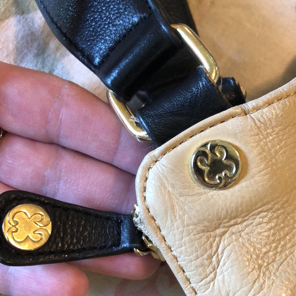 EMMA FOX Large Leather Hobo Shoulder Bag KissLock British Tan Black Elegant Luxe - Picture 15 of 16